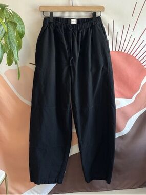Wilfred Free Pants Women’s S Small Wide Leg Pockets Drawstring Black Minimalist